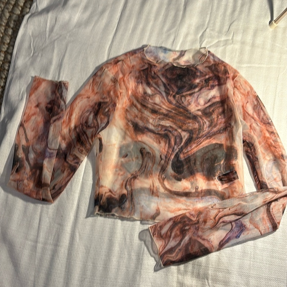 SHEIN sheer top Size S. Multi Color